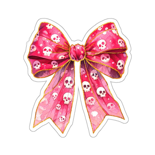 Skull Coquette Bow Vinyl Sticker, 2.7" x 3.0" - Merry May