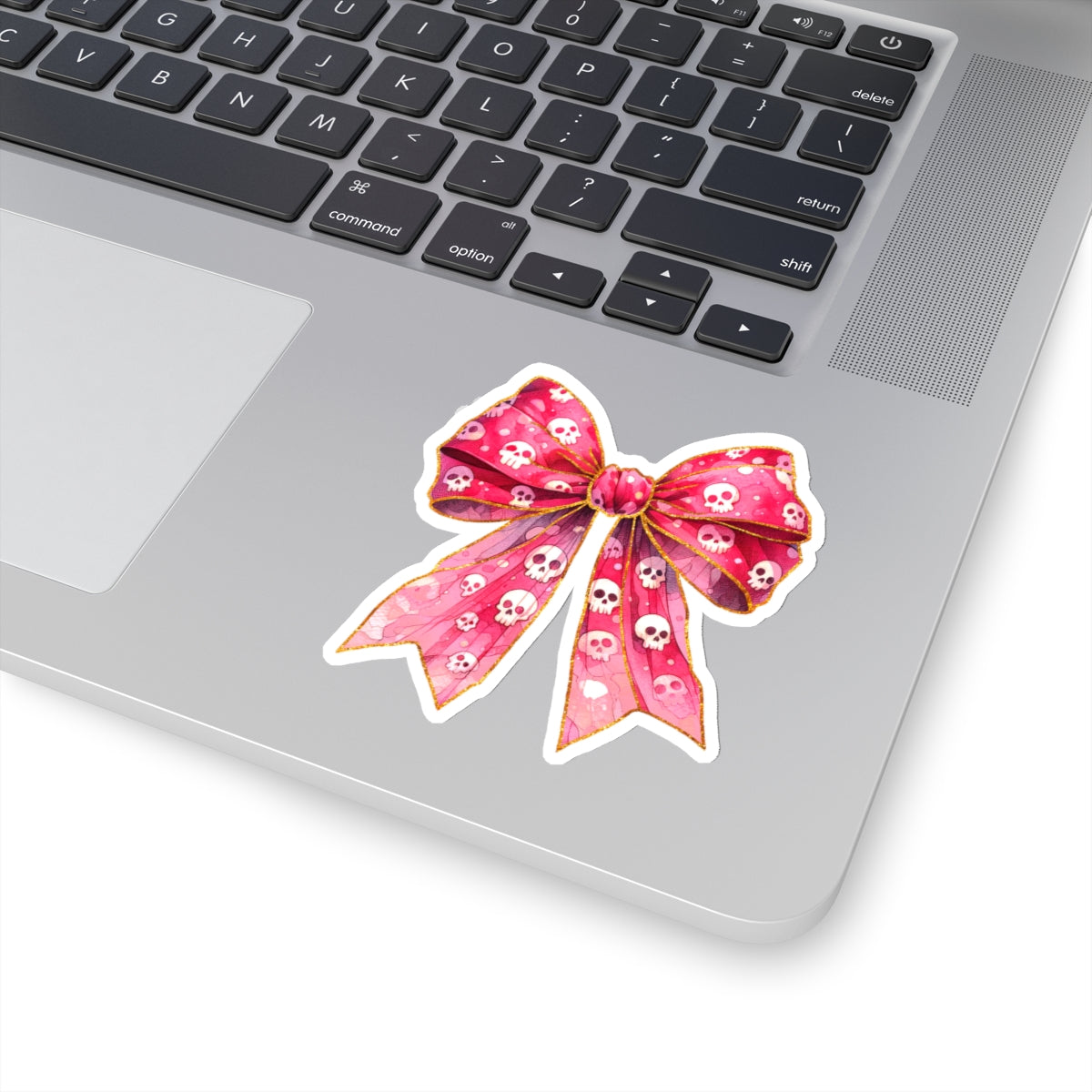 Skull Coquette Bow Vinyl Sticker, 2.7" x 3.0"