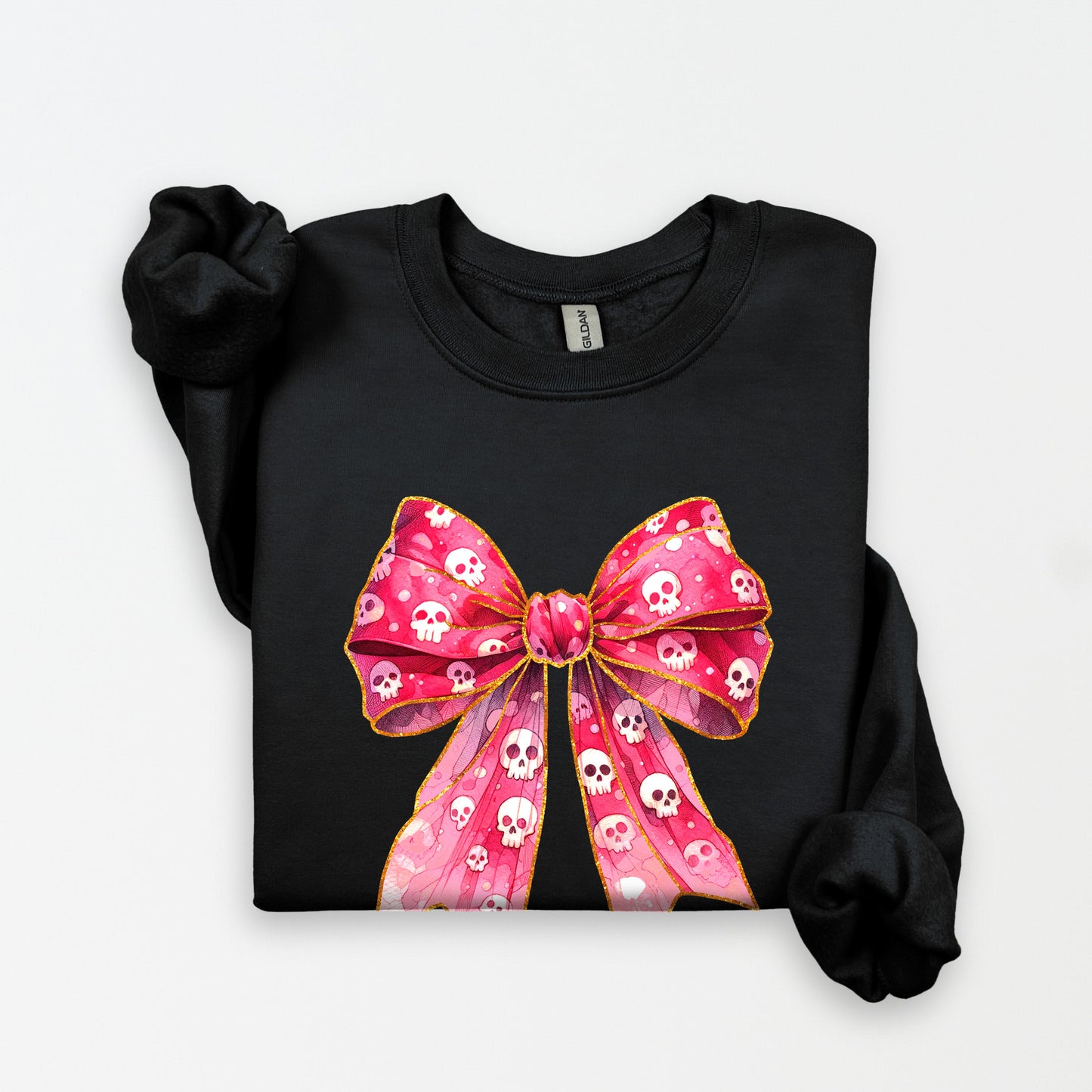 Skull Coquette Bow Crewneck Sweatshirt