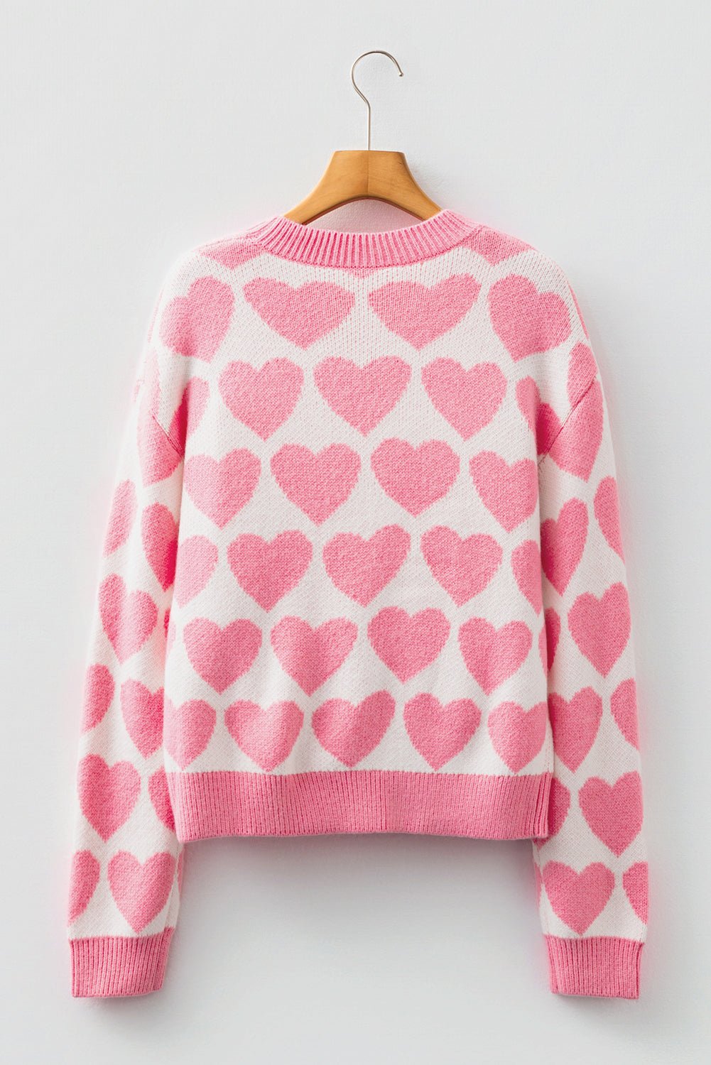 Skylar Heart Print Knit Sweater - Merry May