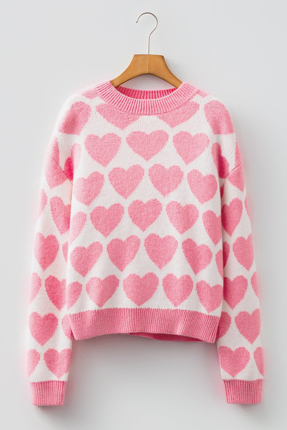 Skylar Heart Print Knit Sweater - Merry May