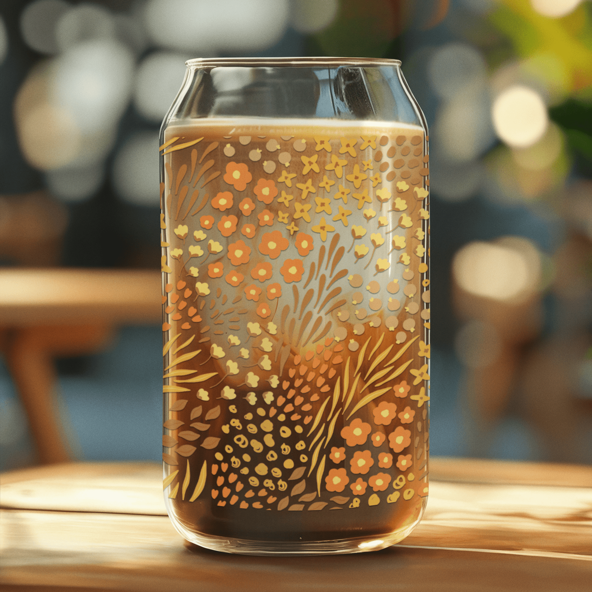 Special Edition: Autumn Floral 16oz. Glass Cup - Merry May