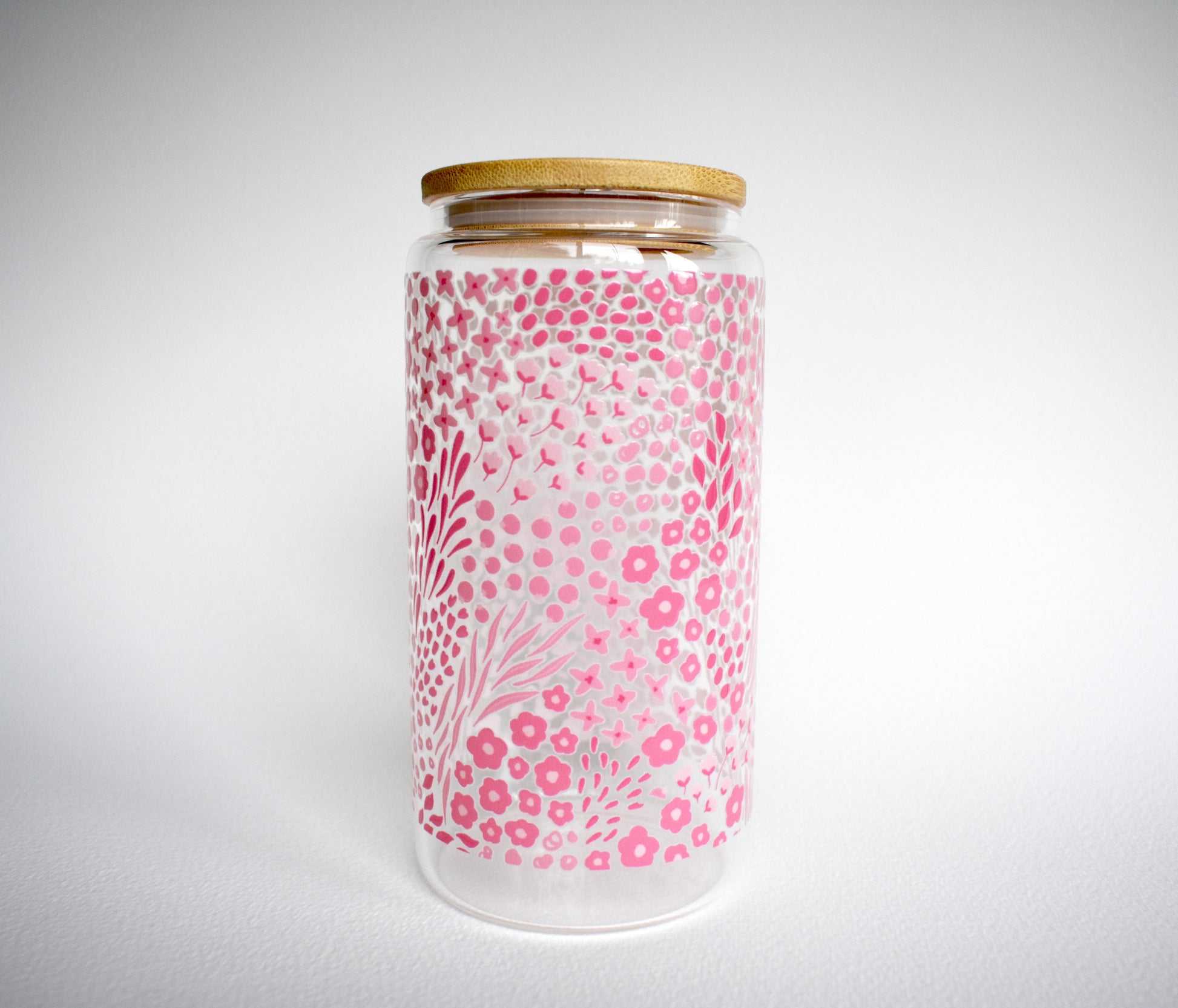 Special Edition: Blush Floral 16 oz. Glass Cup - Merry May