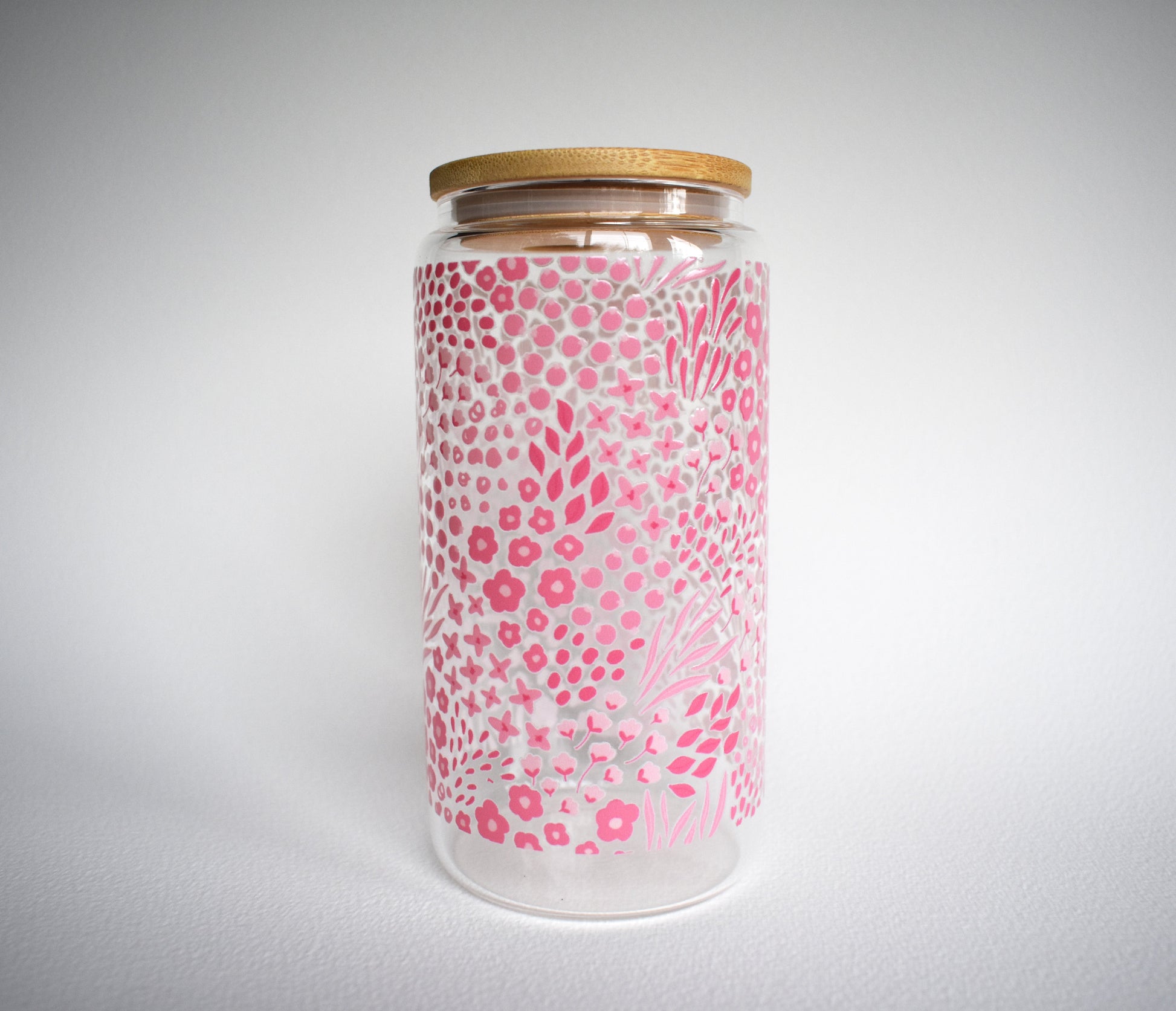 Special Edition: Blush Floral 16 oz. Glass Cup - Merry May