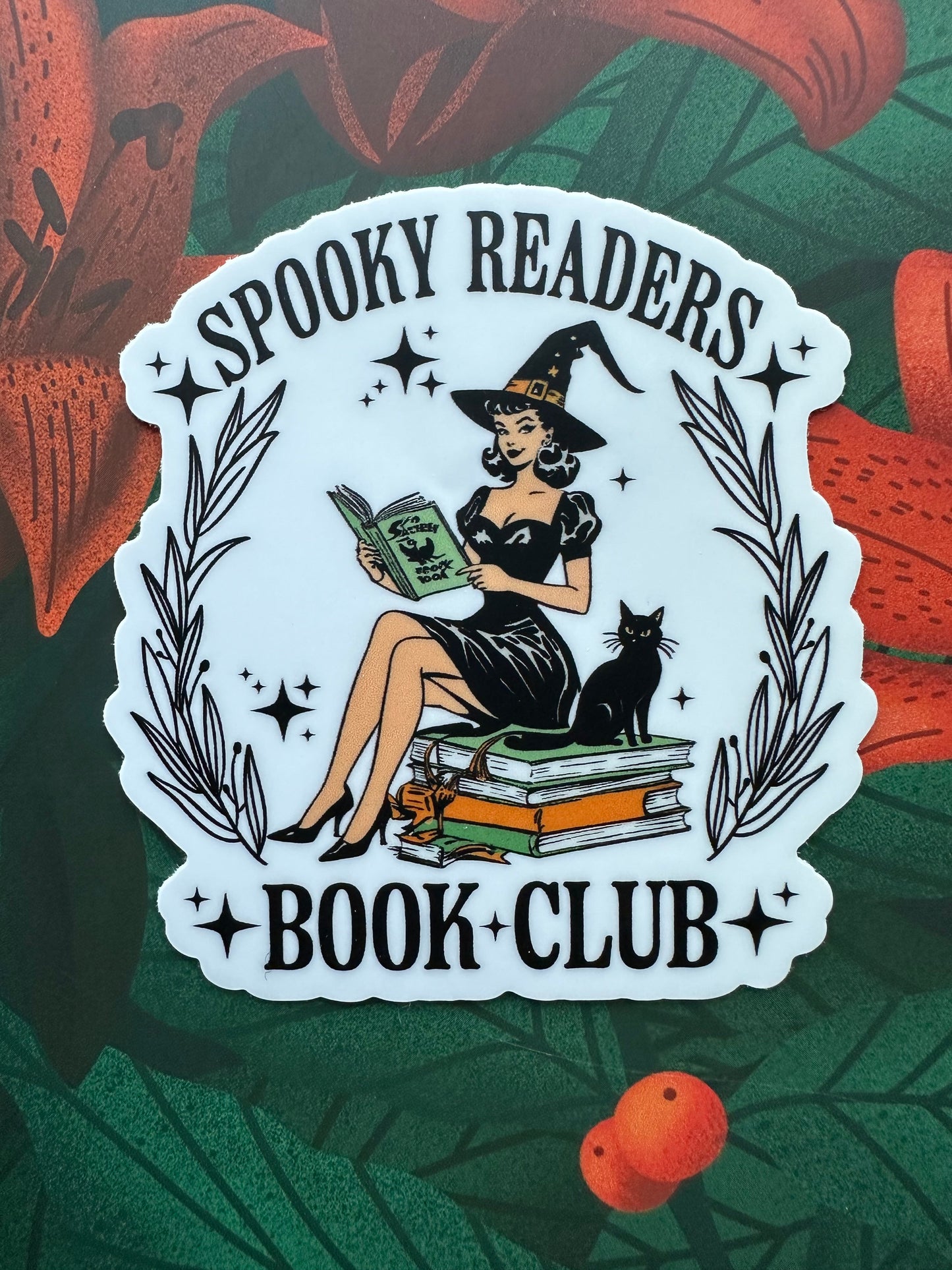 Spooky Readers Book Club Vinyl Sticker, 2.8” x 3.0” - Merry May