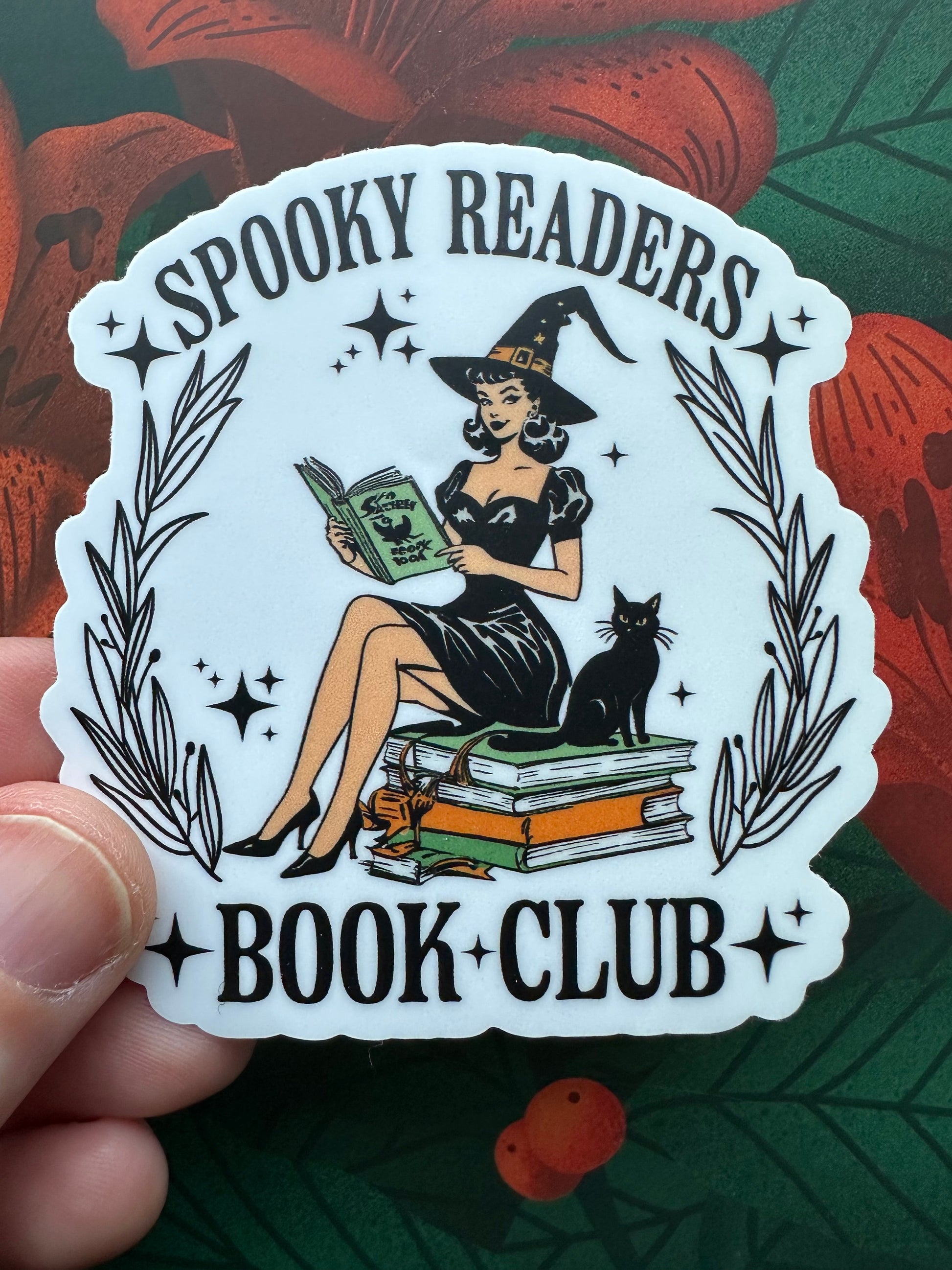 Spooky Readers Book Club Vinyl Sticker, 2.8” x 3.0” - Merry May
