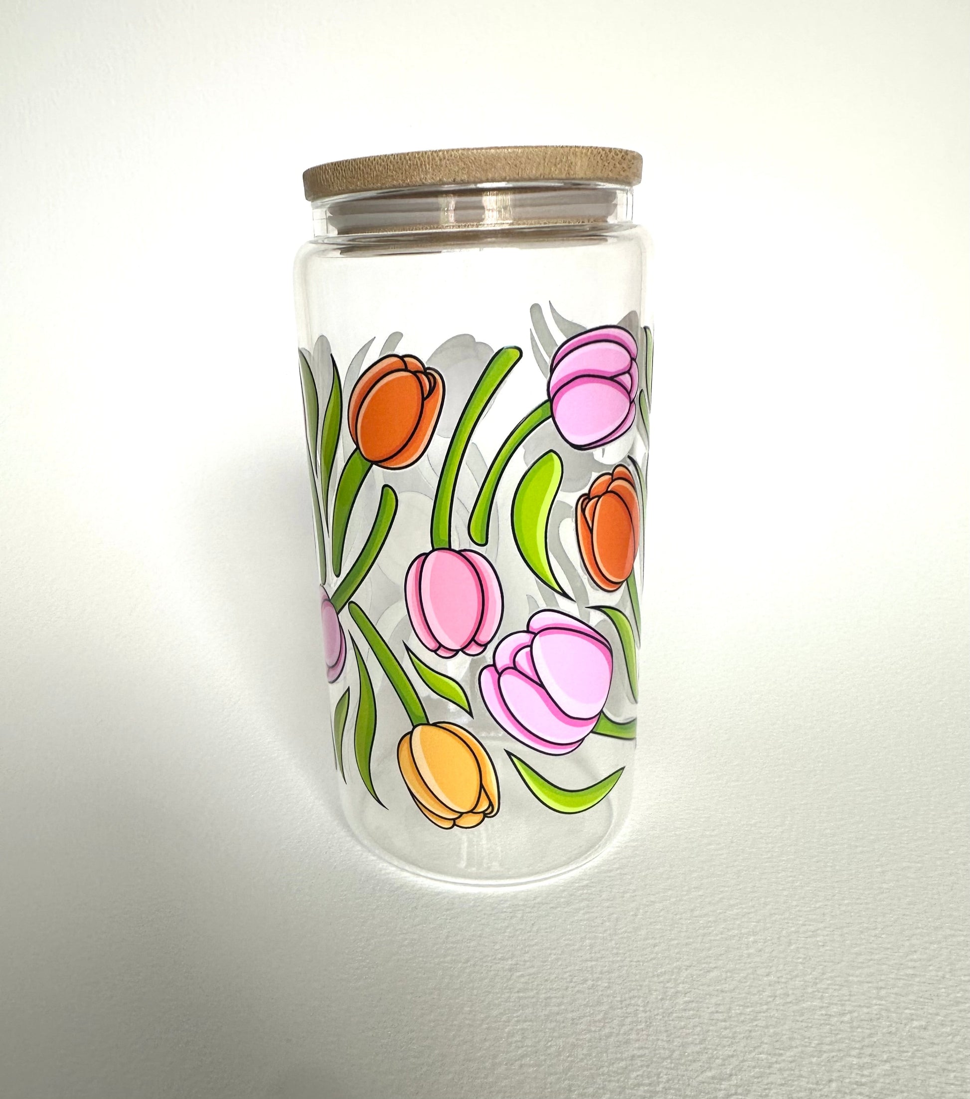 Spring Tulips 16 oz. Glass Cup - Merry May