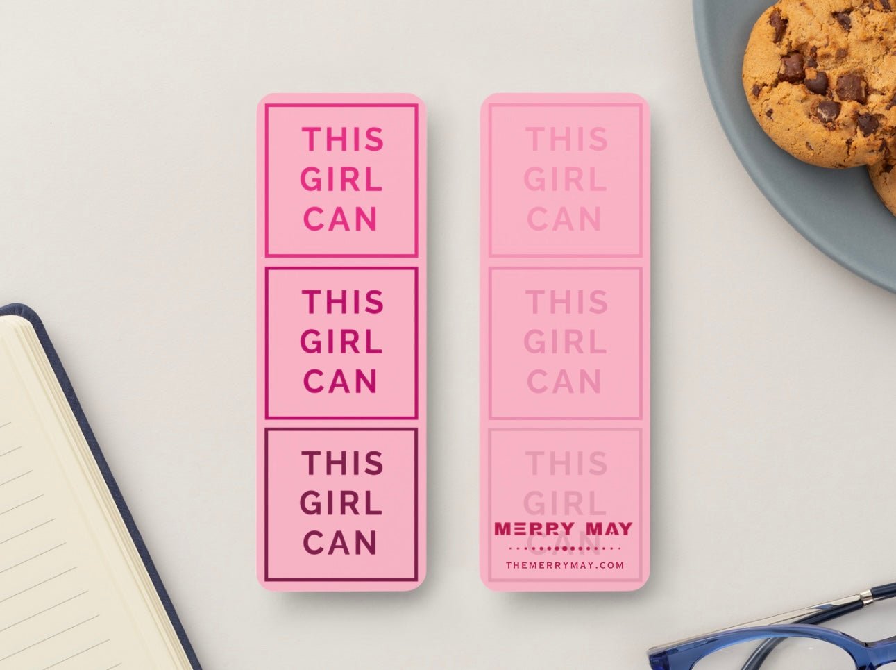 This Girl Can Glossy Double - Sided Bookmark, 2” x 6” - Merry May