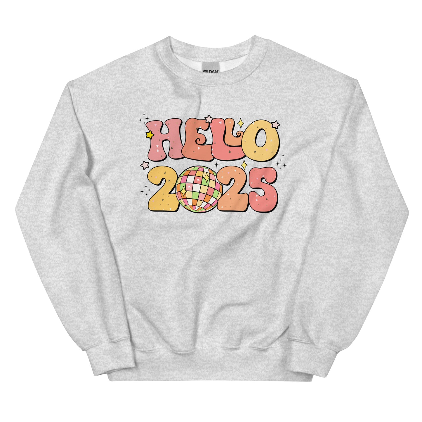 Hello 2025 Disco Ball Sweatshirt