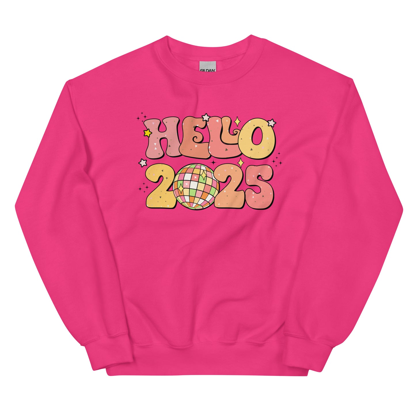 Hello 2025 Disco Ball Sweatshirt