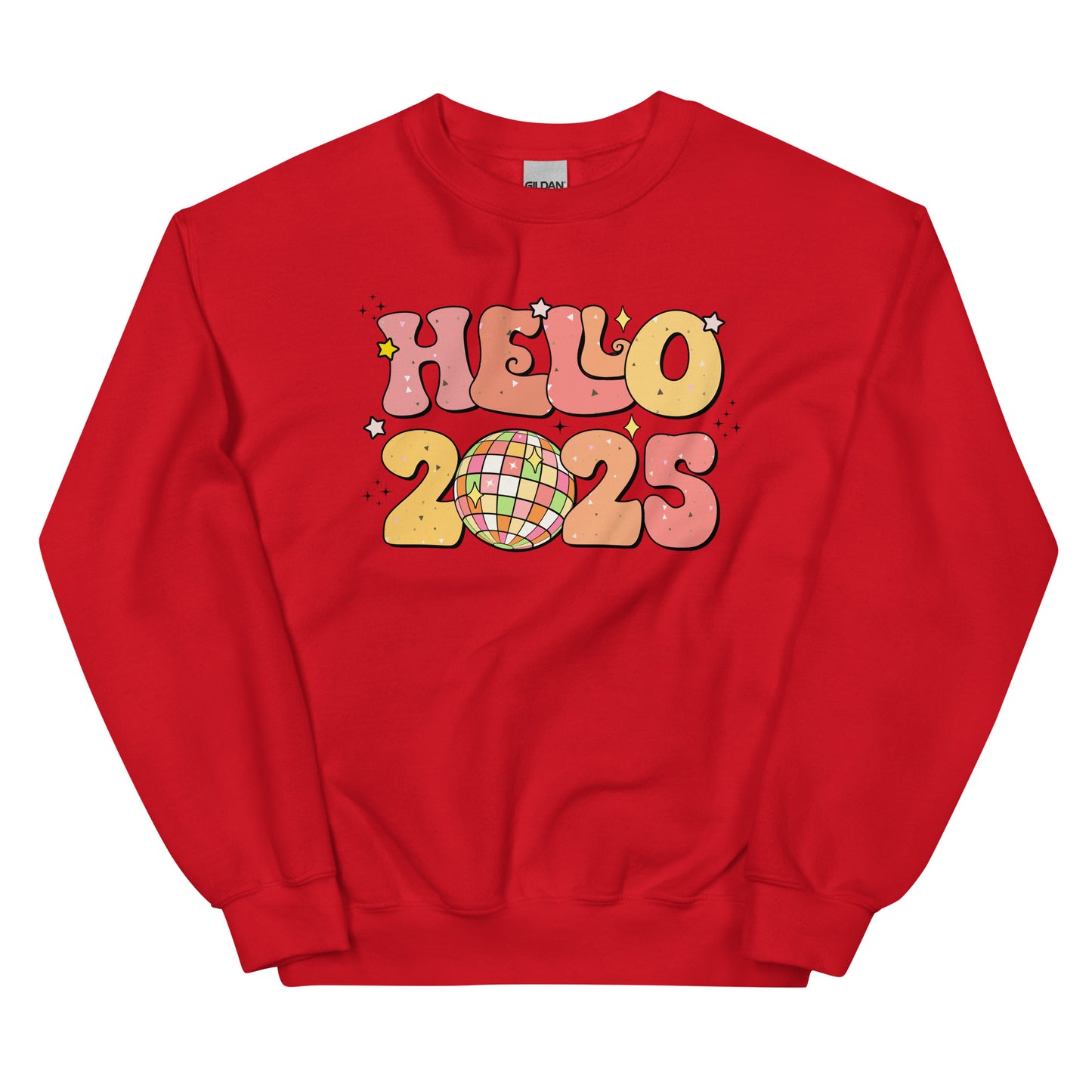 Hello 2025 Disco Ball Sweatshirt