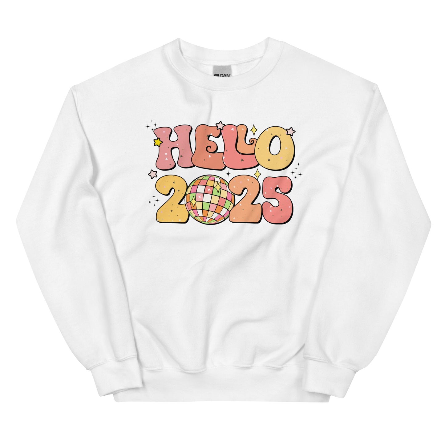 Hello 2025 Disco Ball Sweatshirt