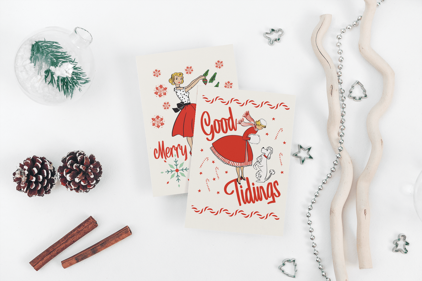 Vintage Christmas Holiday Greeting Cards - Merry May