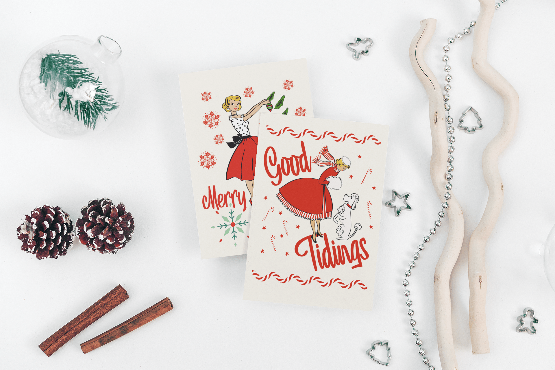 Vintage Christmas Holiday Greeting Cards - Merry May