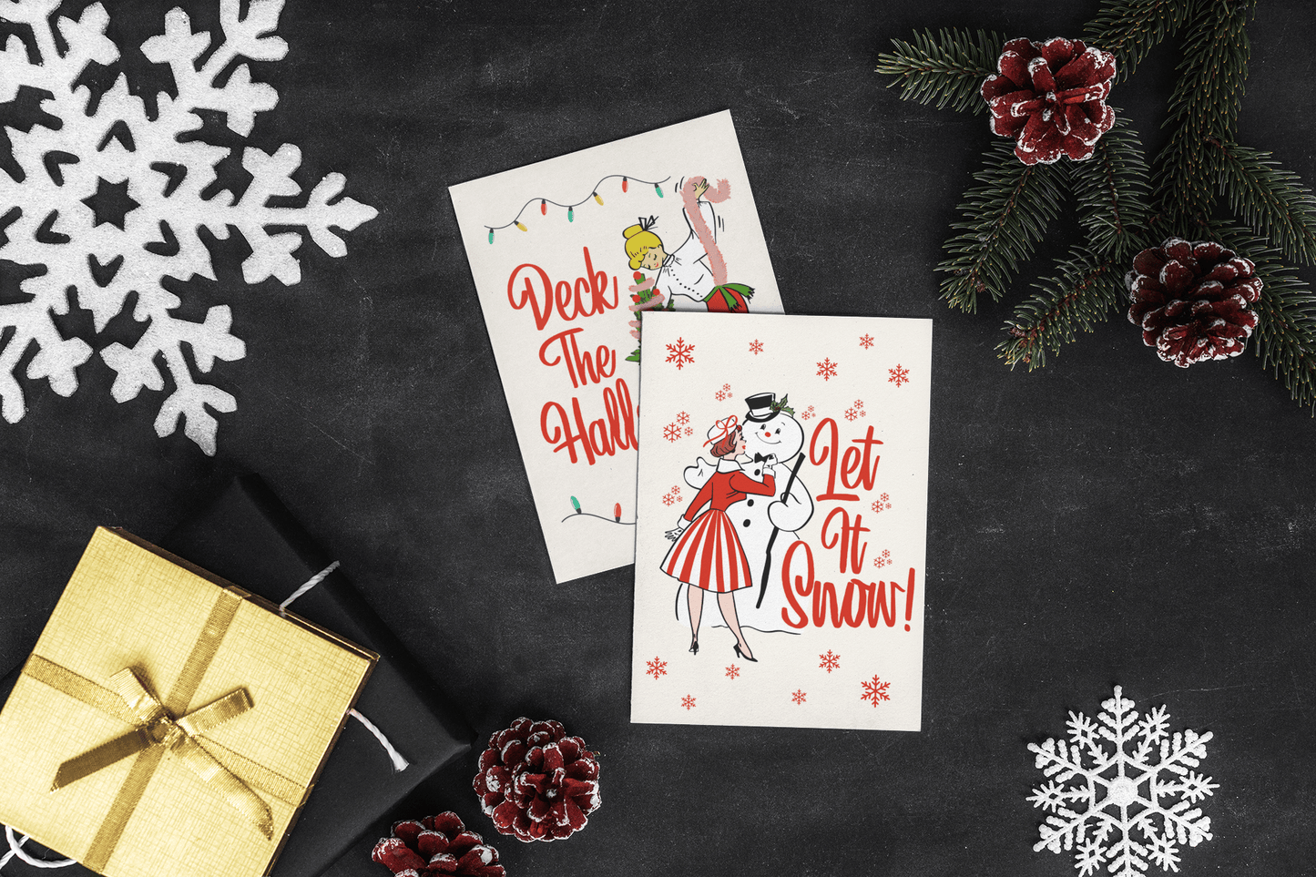 Vintage Christmas Holiday Greeting Cards - Merry May