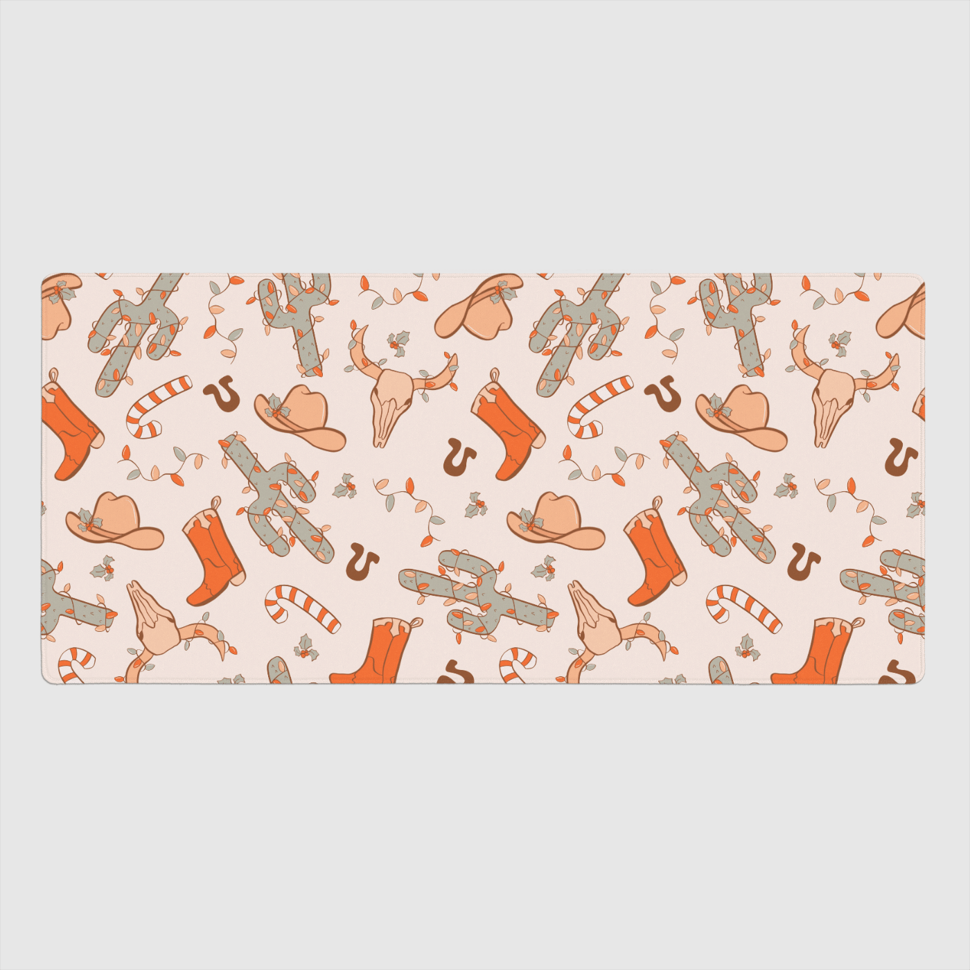 Western Holiday Large Desk Mat, 35” x 16” - Merry May