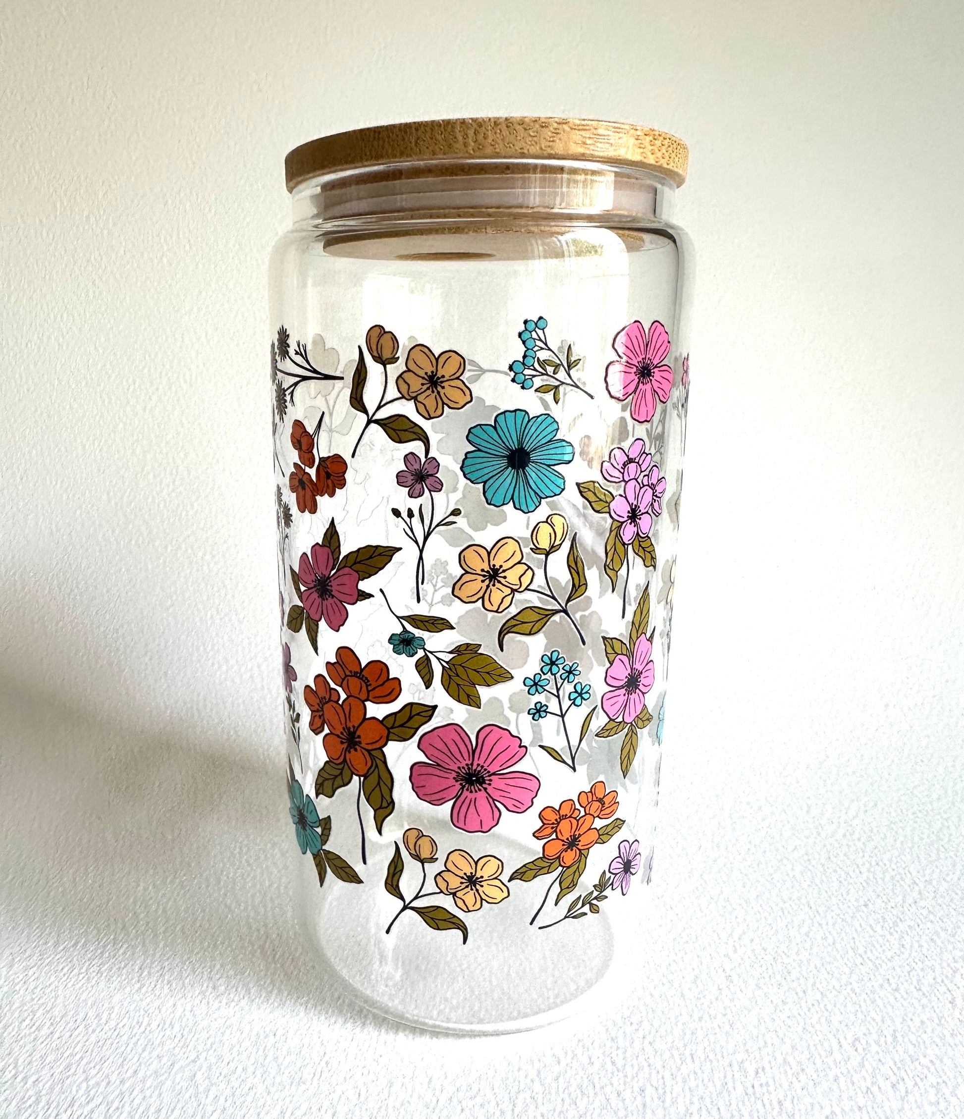 Wildflower 16 oz. Glass Cup - Merry May