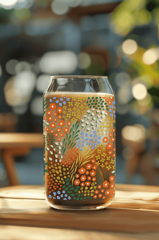 Winter Floral 16 oz. Glass Cup - Merry May