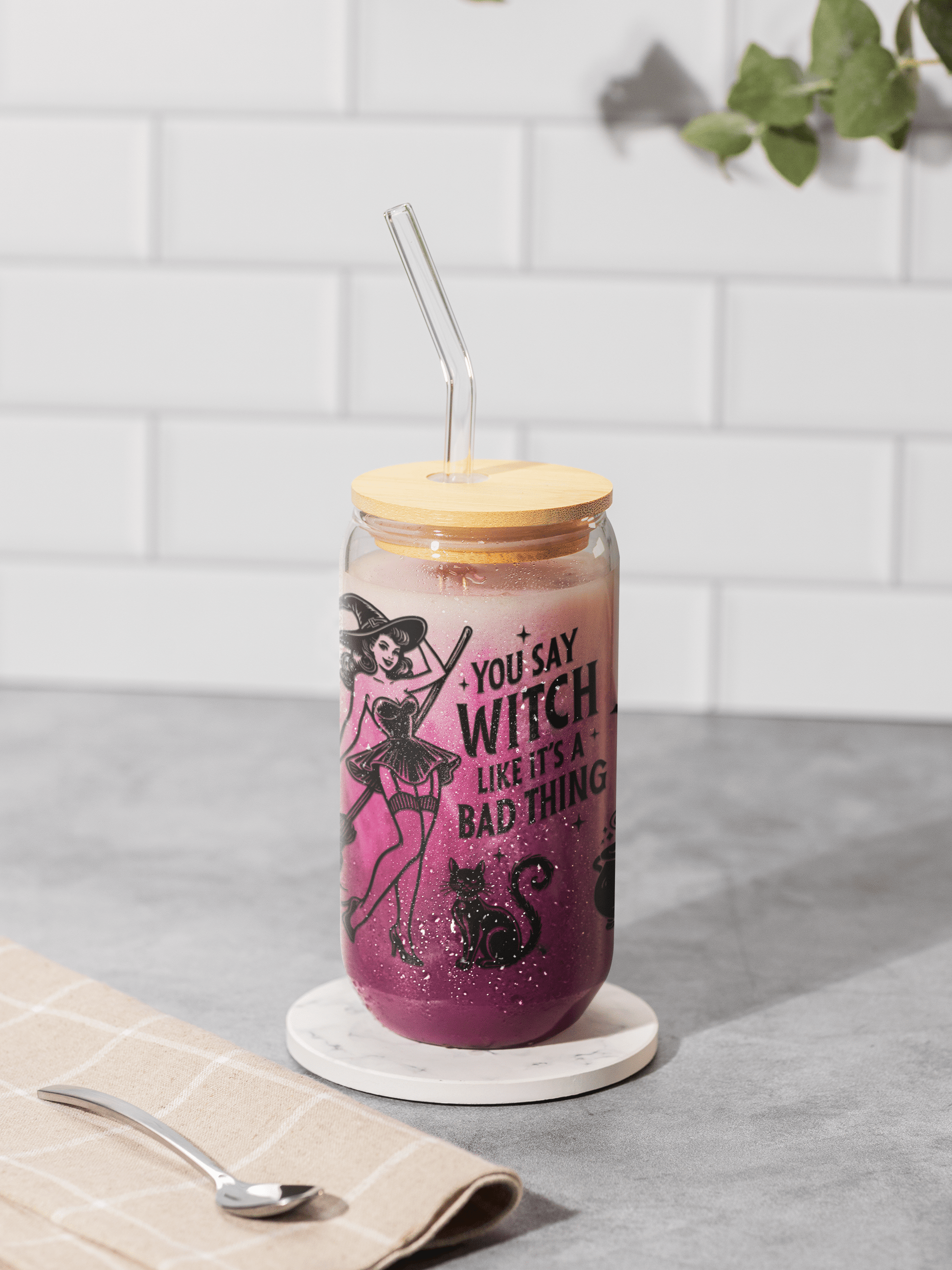 You Say Witch 16oz. Glass Cup - Merry May