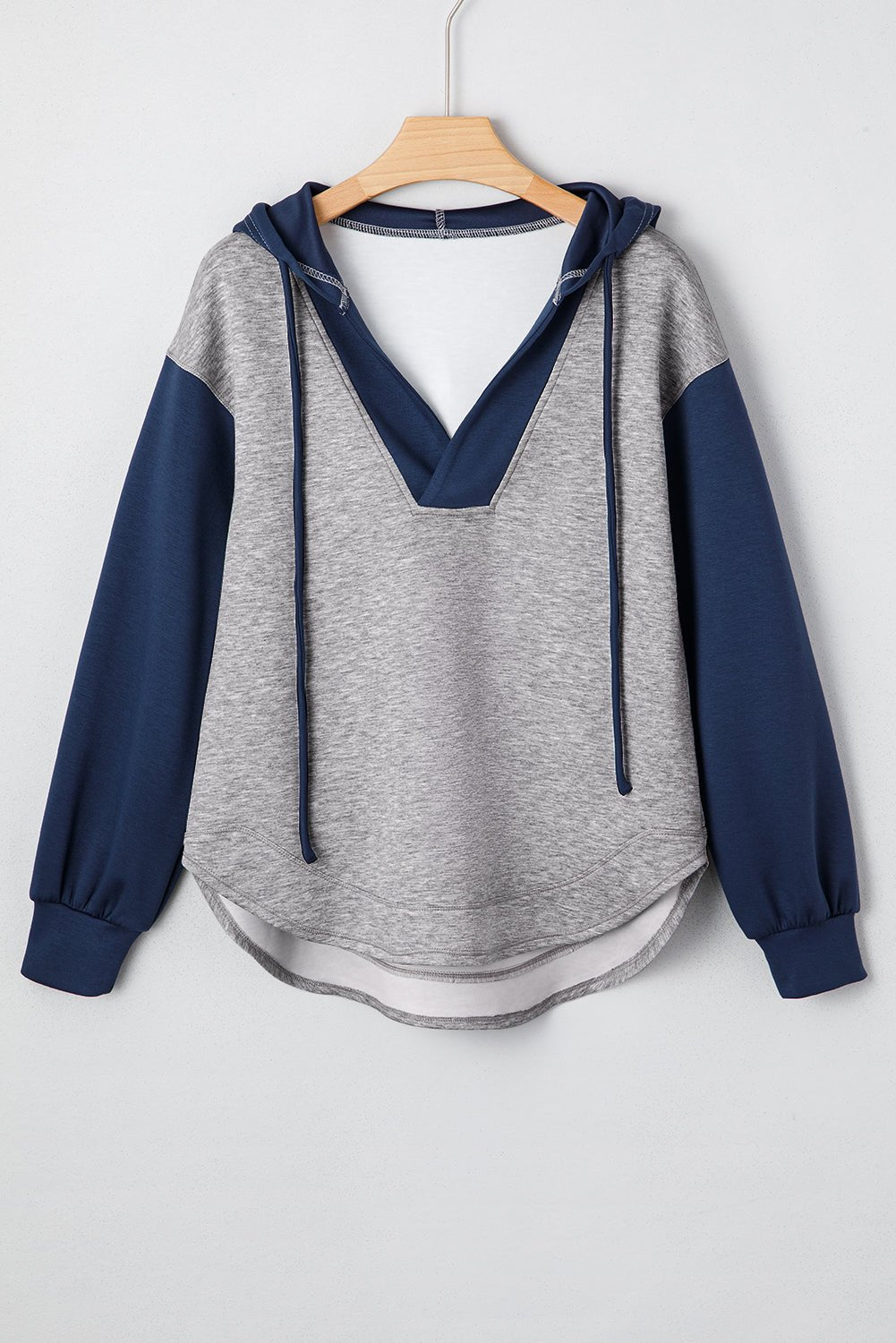Zariyah Block Patchwork Drawstring Hoodie - Merry May